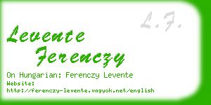 levente ferenczy business card